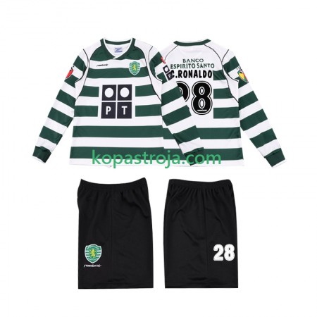 Billiga Fotbollströjor Sporting Clube de Portugal Cristiano Ronaldo 28 2001 2003 Retro Barn Hemma tröja Långärmad